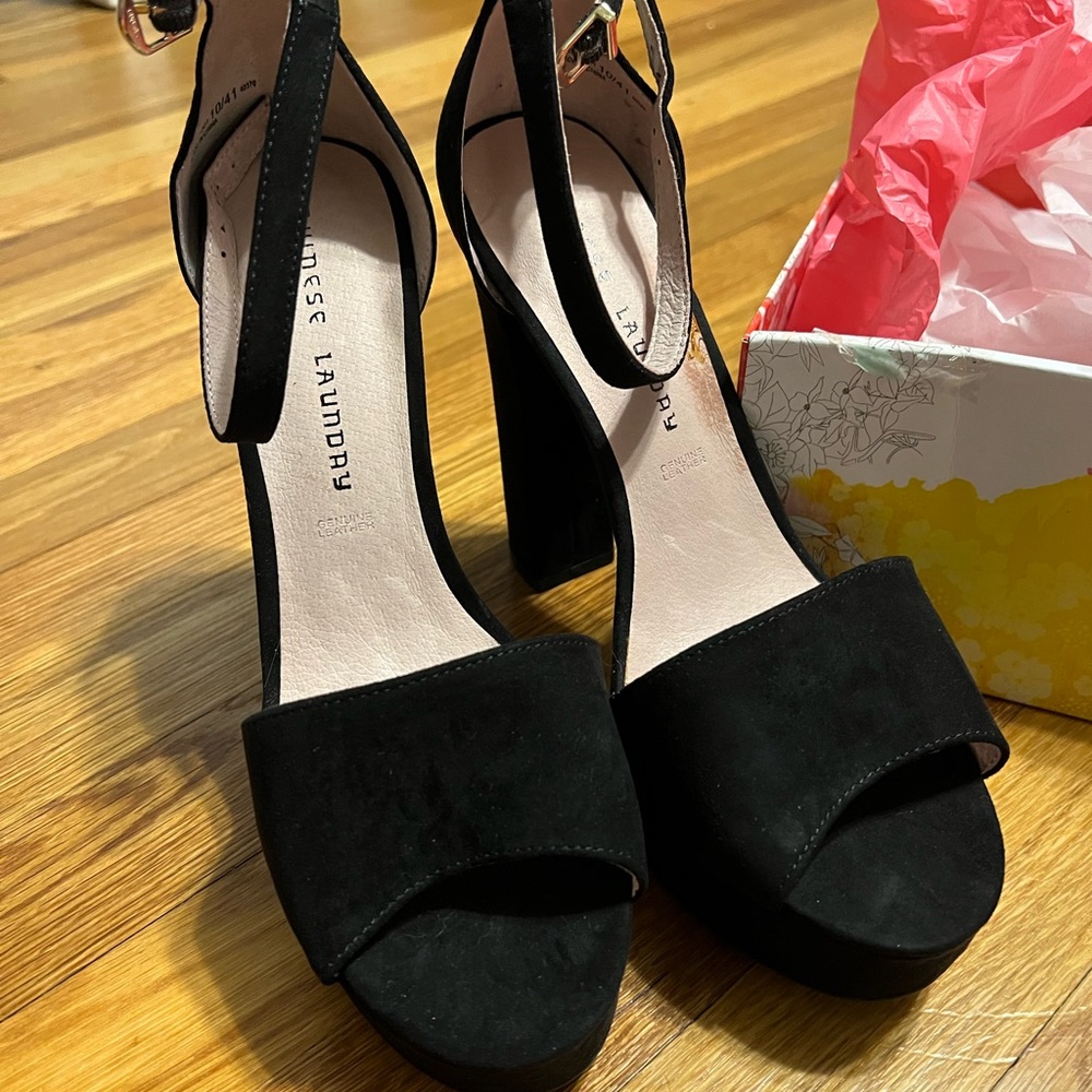 Chinese laundry black block heel